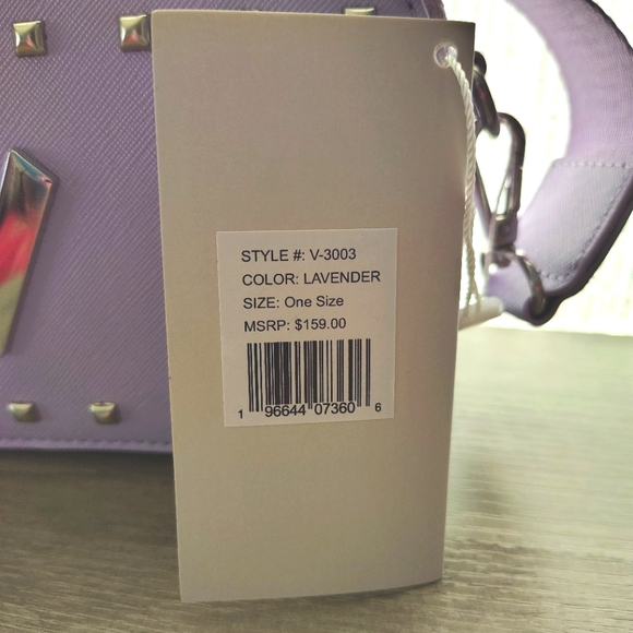 Valentino Orlandi NWT Lavender & Silver Studded Crossbody Bag - Picture 3 of 3